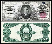 $20 Silver Certificate, Series 1891, Fr.317, depicting Daniel Manning