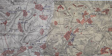 Carte montrant l'étendue des destructions de Bernes