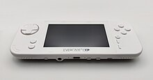 The Evercade EXP, the 2nd generation Evercade handheld Evercade EXP front.jpg