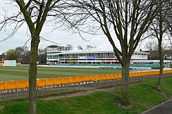 Interior view of Grace Road cricket ground
