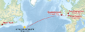 Route of Titanic's first/last maiden voyage, 10-15 April 1912