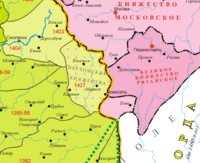 Upper Oka Principalities in 1462   Grand Duchy of Lithuania   Principality of Ryazan   Principality of Moscow   Golden Horde