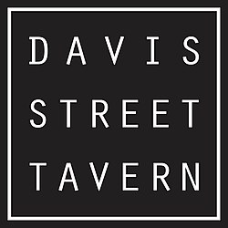 A minimalistic black square, with the white text "David Street Travern"