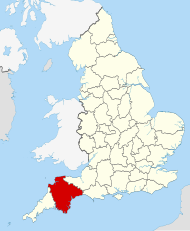 Pozicija Devona na karti Engleske