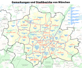 Gemarkungen und Stadtbezirke von München