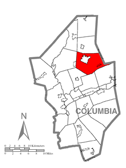 Location of Fishing Creek Township in Columbia County