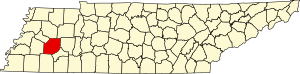 Map of Tennessee highlighting Madison County