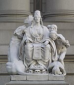 Marble statue of a seated woman