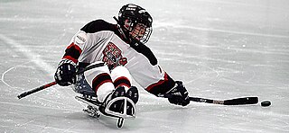 <span class="mw-page-title-main">Sledge hockey</span> Form of ice hockey mainly practiced by people with disabilities