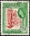 1954 British Guiana 72¢ stamp