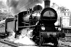 La locomotiva Gr.740.038, alla stazione di Trento, 29 aprile 2006.