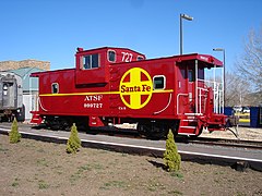 Cambuse ATSF 999727 exposée à la gare de Williams, Arizona, États-Unis.