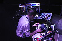 Catjar on keyboards at o2 Islington Covenant synths.JPG