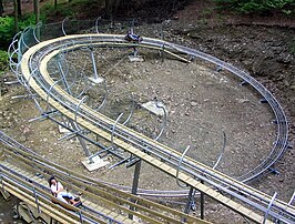 Een Alpine Coaster in het Duitse attractiepark Fort Fun Abenteuerland.