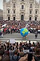 Momento conclusivo della manifestazione del 27 settembre 2019 a Milano in piazza del Duomo