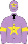 Mauve, yellow star, armlets and star on cap