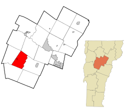 Location in Washington County and the state of Vermont