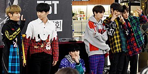 TST at an autograph event at Lotte Mall in Gimpo, November 2018 L–R: Yonghyeon, Wooyoung, Ain, Junghoon, Yohan (former), K