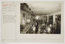 Bliss Electrical School Takoma Park, D.C. Drafted men from Washington, D.C., installing wires for electric lights and motors in the wiring laboratory. An intensive course of training for electricians in the army was given at this school.