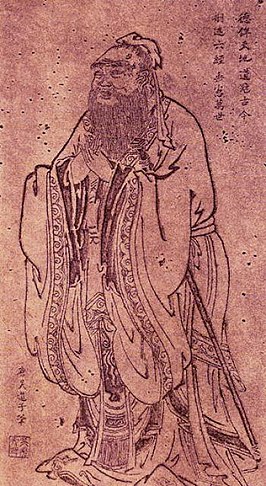 Portret van Confucius door Wu Daozi, 685–758, Tang-dynastie