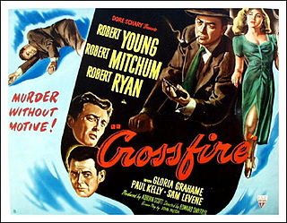 <i>Crossfire</i> (film) 1947 noir drama film directed by Edward Dmytryk