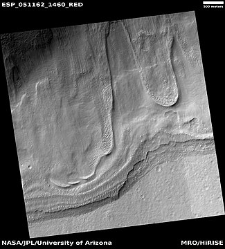 Flows, as seen by HiRISE under HiWish program