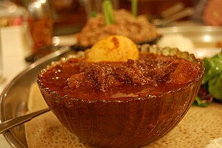 <span class="mw-page-title-main">Wat (food)</span> Ethiopian and Eritrean stew