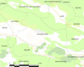 Mapa obce Roquefixade