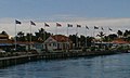 flags flying in Marigot harbour