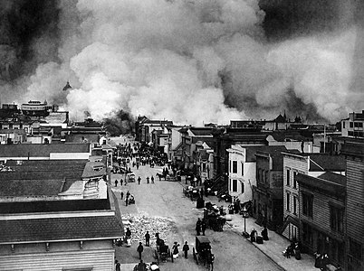 San Francisco Depremi'nin ardından çıkan yangın (1906) (Kaynak: ABD Arşivi)