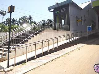 <span class="mw-page-title-main">Ambattukavu metro station</span> Metro station in Kochi, India