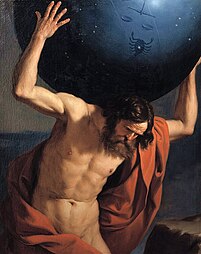 Atlas holding up the celestial globe, 1646