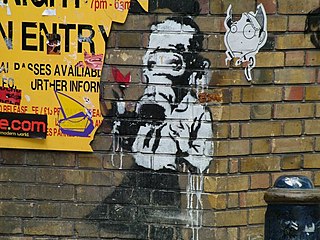 <span class="mw-page-title-main">Banksy</span> Pseudonymous England-based graffiti artist, political activist, and painter