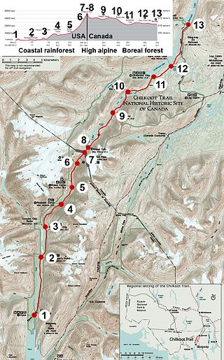 <span class="mw-page-title-main">Chilkoot Trail</span> Long-distance hiking trail in Canada and the United States