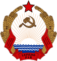 Escut d'armes de la República Socialista Soviètica de Letònia (fins 1991)