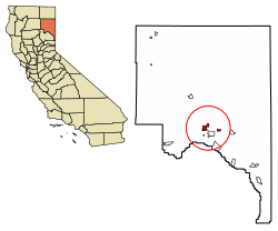 Location in Lassen County and the state of California