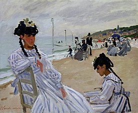 Sur la plage à Trouville par Claude Monet, 1870-1871.