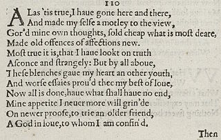 <span class="mw-page-title-main">Sonnet 110</span> Poem by William Shakespeare