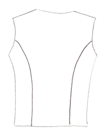 An illustration of princess seams on a bodice. Wiener Naht.png