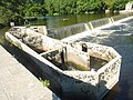 La passe à poissons de l'écluse de Pennarpont (écluse n° 232 du canal de Nantes à Brest).