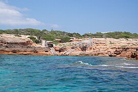 The coastline near Cala Saona