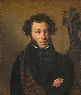 A. S. Pushkin portreti (1827-jılı) O. A. Kiprenskiy.