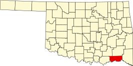 Locatie van Choctaw County in Oklahoma