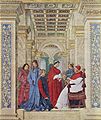 Melozzo da Forli: Sixtus IV benoemt Platina tot prefect van de Vaticaanse bibliotheek