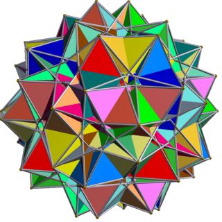 <span class="mw-page-title-main">Compound of twenty triangular prisms</span> Polyhedral compound