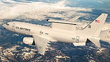 A USAF E-7A in flight, artist's depiction USAF E-7A (cropped).jpg