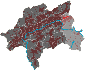 Lage des Quartiers Jesinghauser Straße im Stadtbezirk Langerfeld-Beyenburg