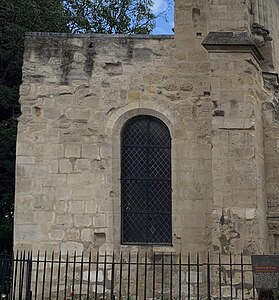 Western window of the aisle, renewed arch probably replacing a pointed arch