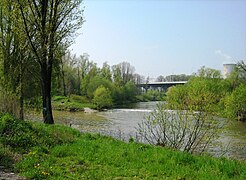 Confluencia del Óder (izqda.) y el Opava (dcha.) en Ostrava