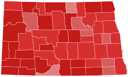 2010 United States Senate election in North Dakota results map by county.svg